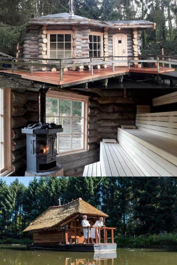 Вилла Charmant Chalet Op Een Bospark Op De Veluwe Пюттен Экстерьер фото
